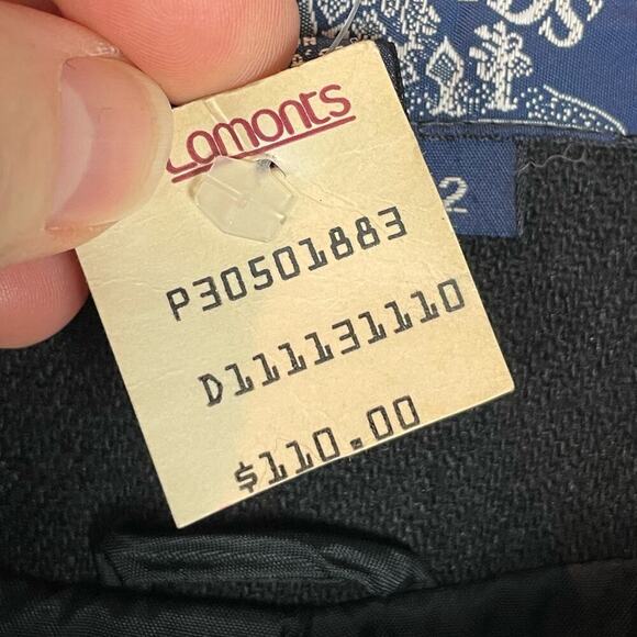 Vintage E. H. Woods 80s wool blend black velvet bow blazer - Picture 6 of 6